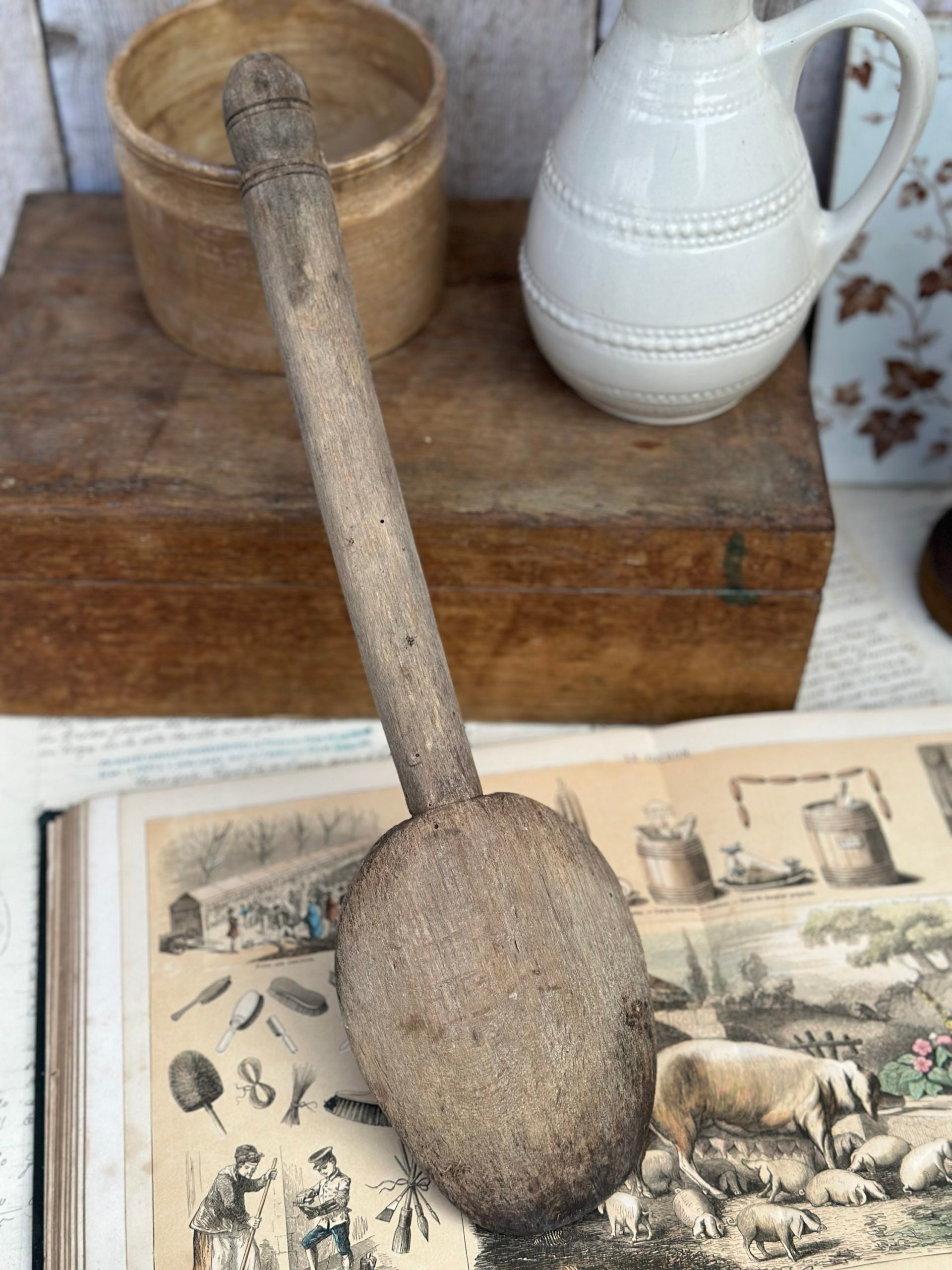 I. Very large wooden spoon