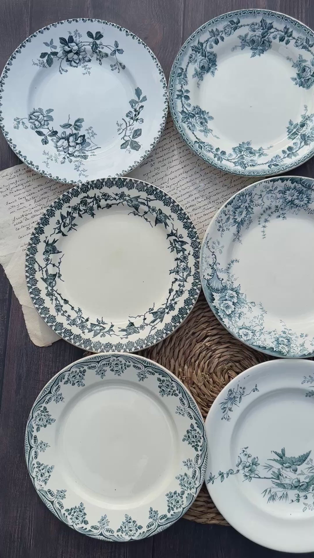 Reserved for S - Set of 8 assorted dinner plates