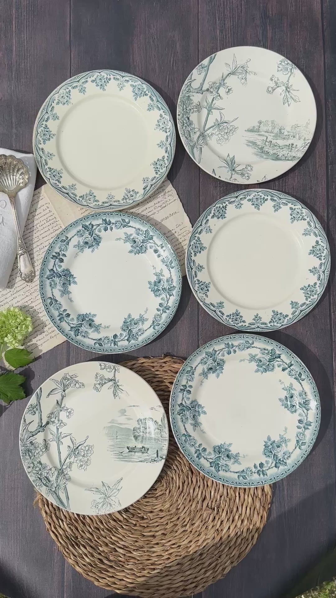 I. Set of 6 mismatched ironstone plates