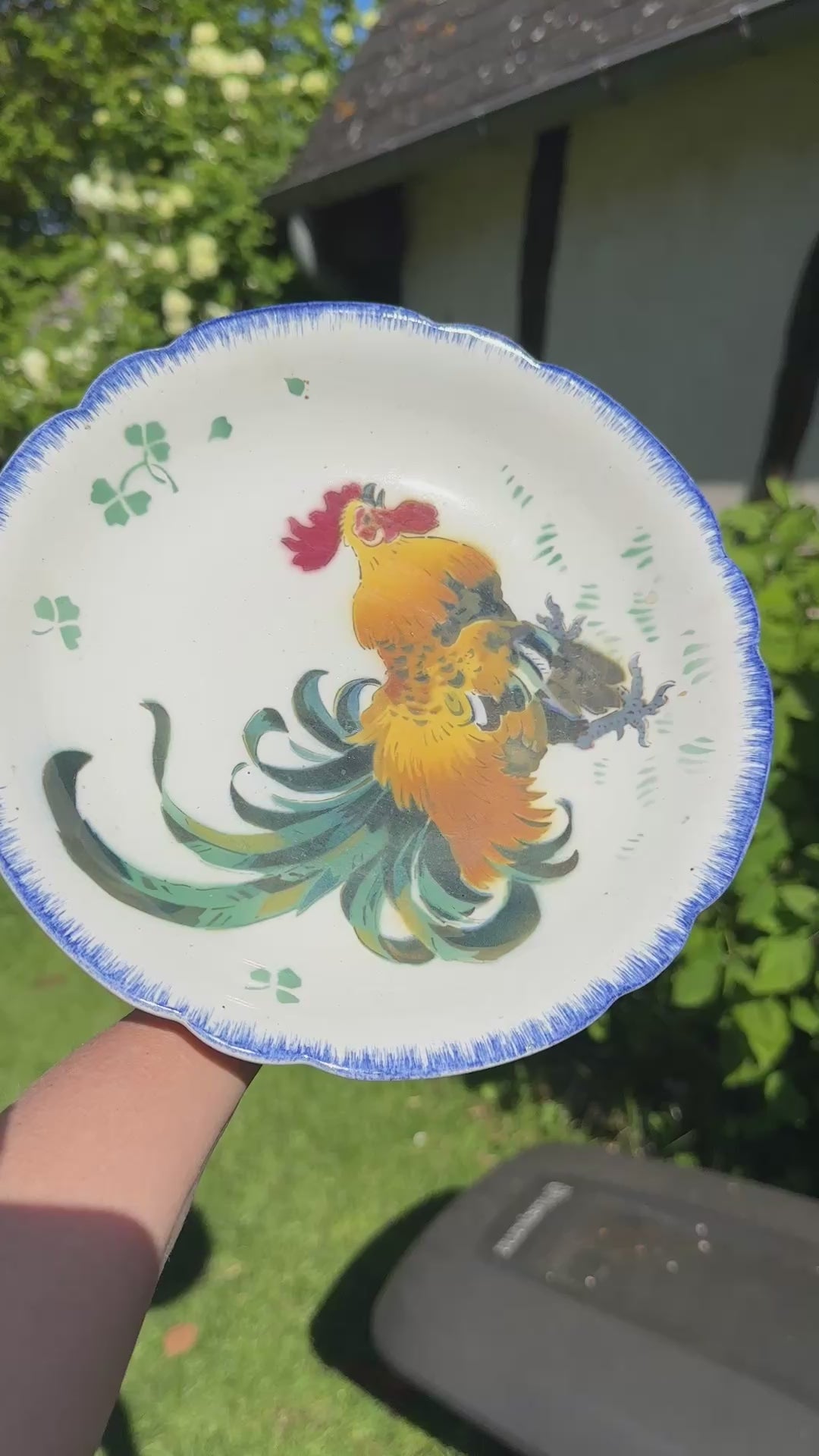 Reserved - Lunéville Rooster Compote Dish