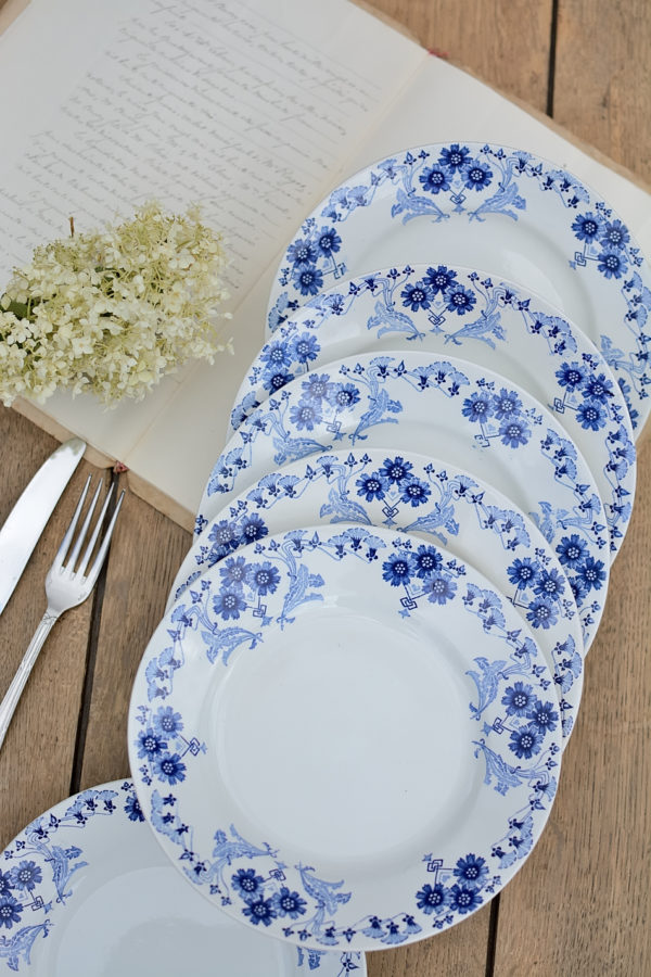 Ensemble de 6 assiettes à dessert Lunéville modèle Marcel – Image 7