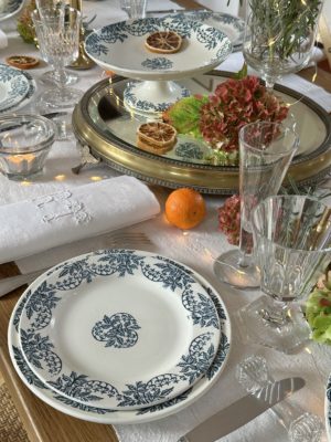 Ensemble de 6 assiettes à dessert terre de fer manufacture Clairefontaine modèle Chantilly