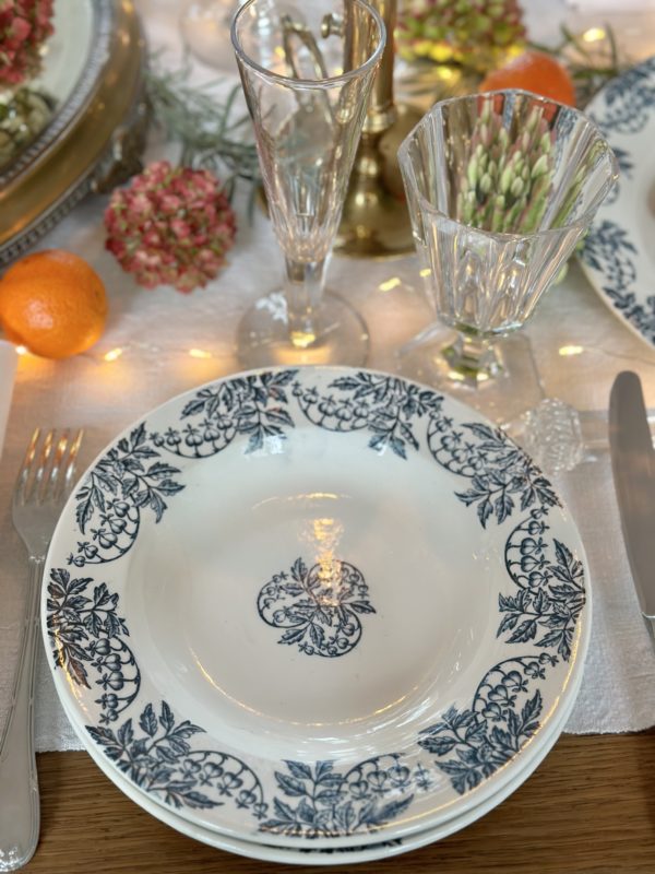 Ensemble de 6 assiettes creuses terre de fer manufacture Clairefontaine modèle Chantilly – Image 2