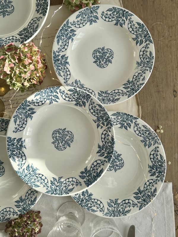 Ensemble de 6 assiettes creuses terre de fer manufacture Clairefontaine modèle Chantilly – Image 4