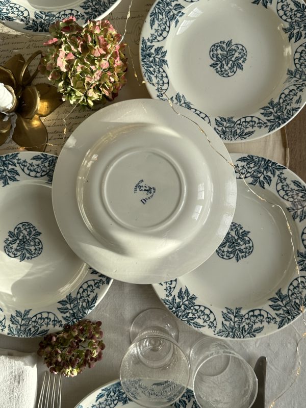 Ensemble de 6 assiettes creuses terre de fer manufacture Clairefontaine modèle Chantilly – Image 5