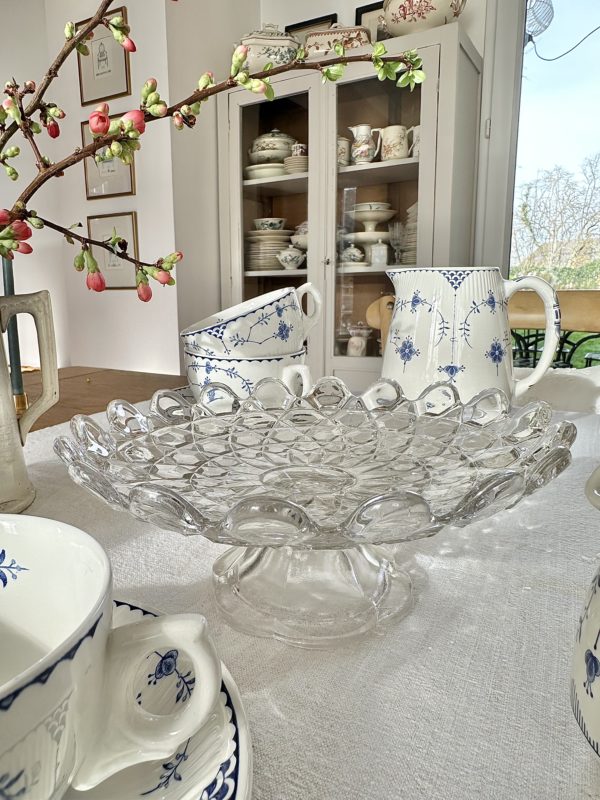 Petit compotier/plat piédouche en verre