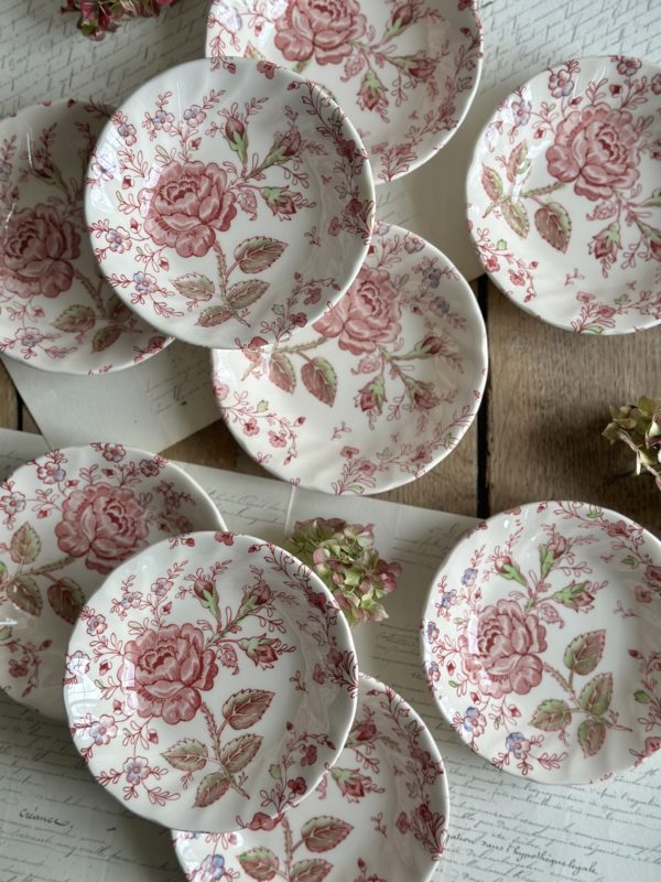 Suite de 9 coupelles Johnson Brothers modèle Rose Chintz