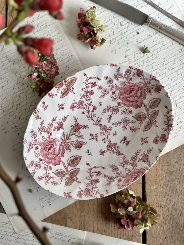 Petit saladier ovale Johnson Brothers modèle Rose Chintz II