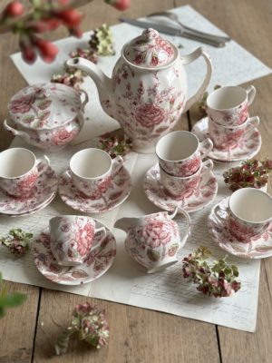 Service à café Johnson Brothers modèle Rose Chintz
