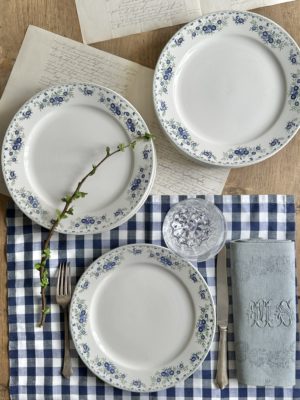 Réservé H - 12 assiettes plates Sarreguemines modèle Marguerittes