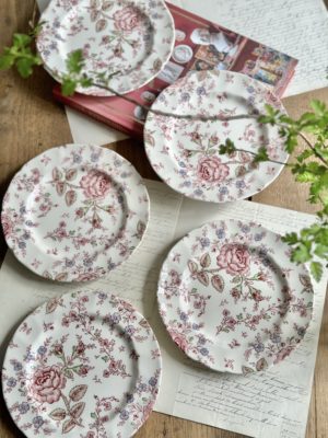 Suite de 5 assiettes à dessert (19,7cm) Johnson Brothers Rose Chintz