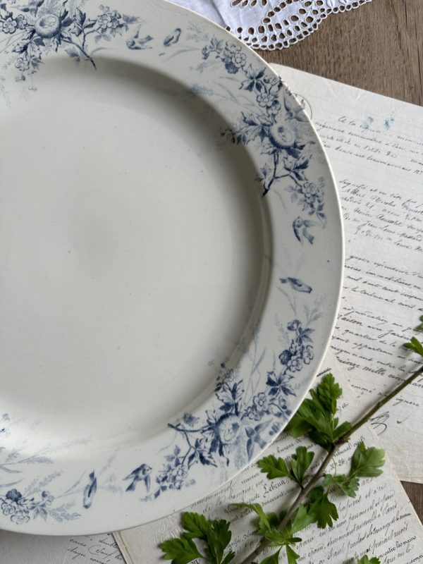 Grand plat rond Creil & Montereau Linotte – Image 2