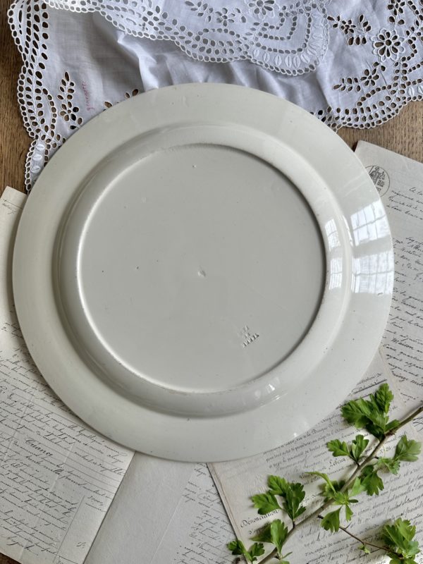 Grand plat rond Creil & Montereau Linotte – Image 3