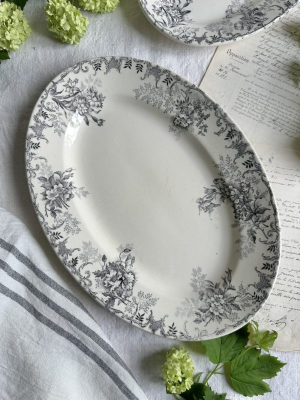Grand plat ovale Choisy Le Roi modèle Floréal