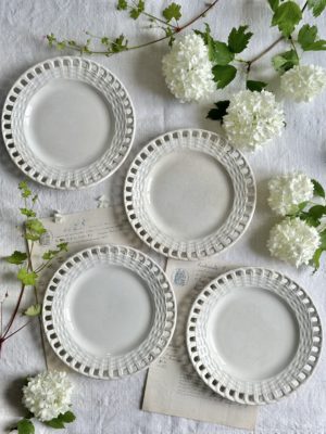 II. Série de 4 assiettes ajourées Creil & Montereau Lebeuf Milliet Cie 1834 - 1849