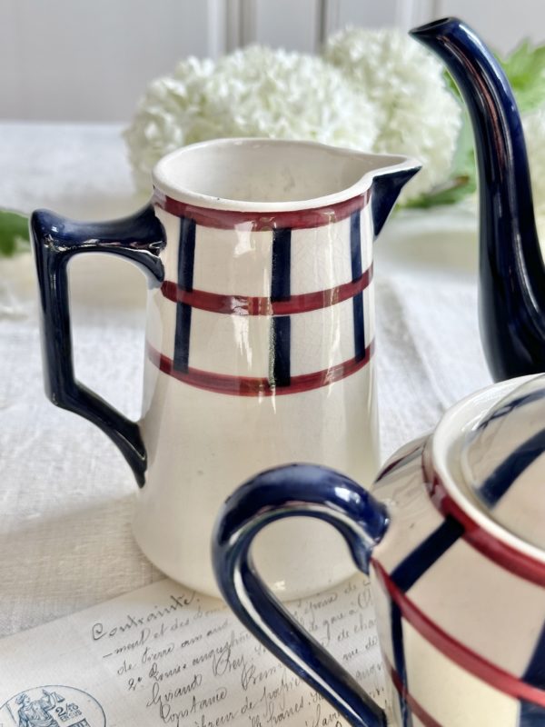 Ensemble cafetière/théière, sucrier et pot à lait Creil et Montereau HBCM modèle Béarn – Image 4