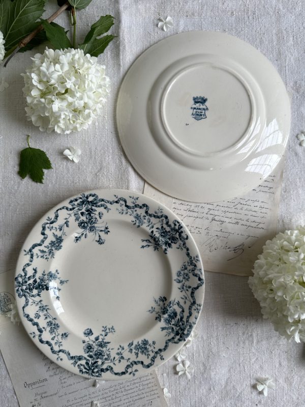 Deux assiettes plates Longwy modèle Manon – Image 4