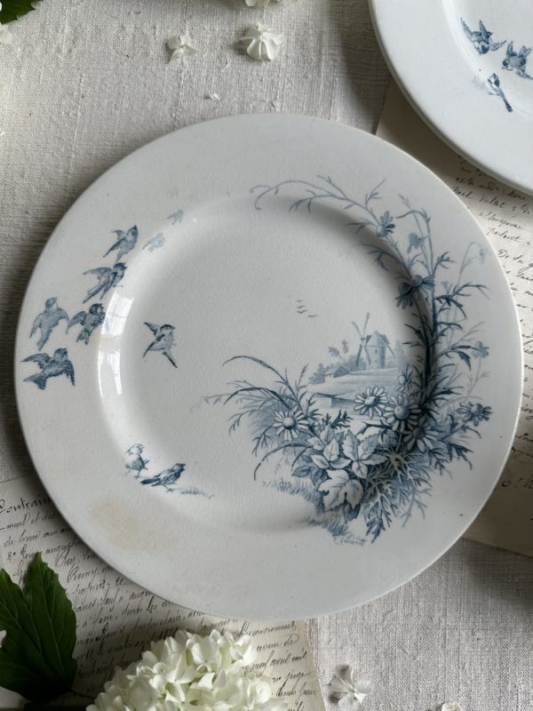 Paire d'assiettes plates Gien modèle Paysages – Image 2