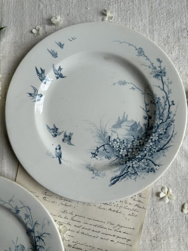 Paire d'assiettes plates Gien modèle Paysages – Image 3