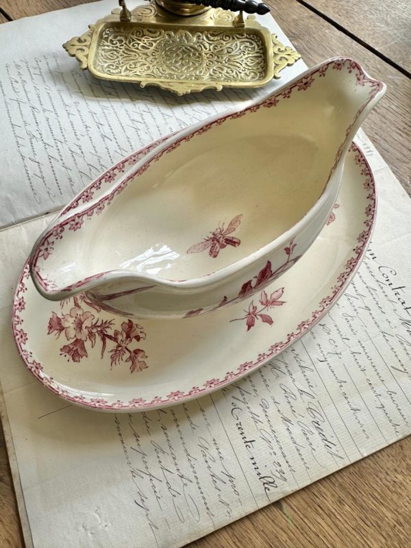 Réservé - 9 serviettes monogrammées et saucière Sarreguemines Favori – Image 2