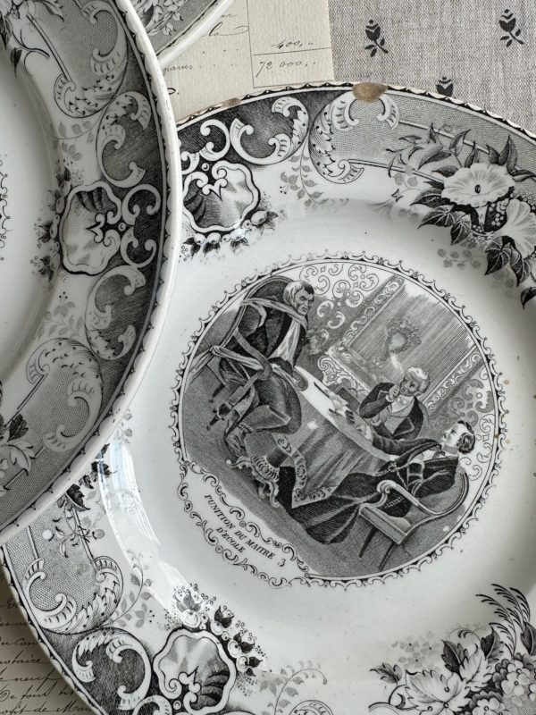 Suite de 12 assiettes Creil et Montereau Lebeuf Milliet Médaille d'Or 1844 – Image 9