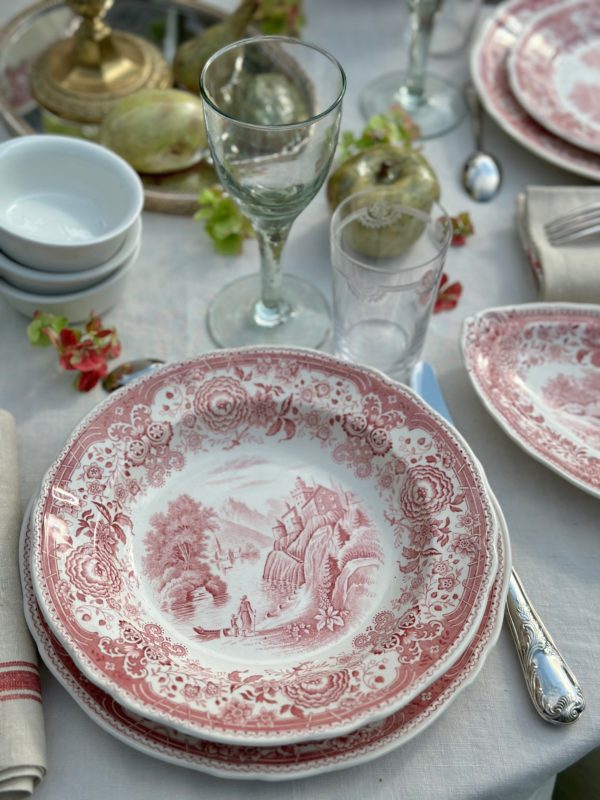 Suite de 6 assiettes creuses Villeroy & Boch modèle Burgenland rose