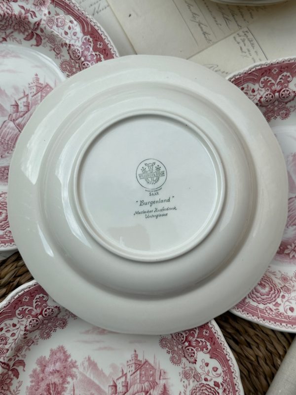 Suite de 6 assiettes creuses Villeroy & Boch modèle Burgenland rose – Image 5