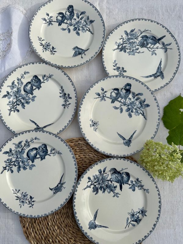 II. Suite de 6 assiettes plates Sarreguemines Favori