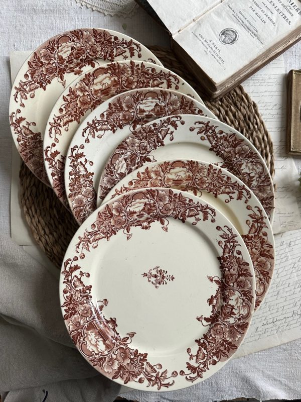 Ensemble de 12 assiettes (6 plates et 6 à dessert) Badonviller