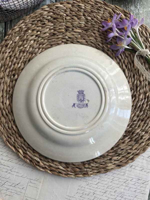 I. Rare assiette plate Gien modèle Hortensia, tons violet/mauve – Image 3