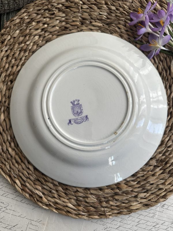 III. Rare assiette plate Gien modèle Hortensia, tons violet/mauve – Image 3