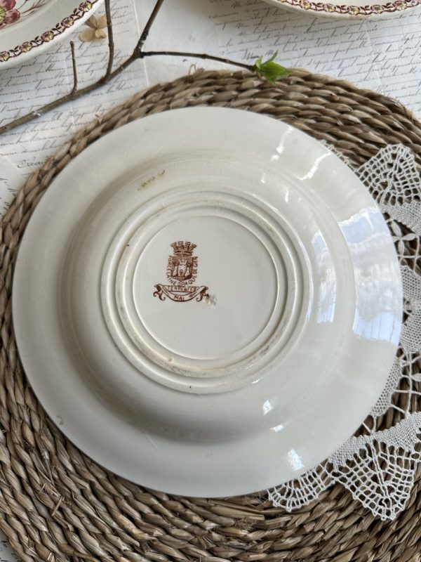 Suite de 6 assiettes creuses polychrome Gien modèle Mai – Image 11