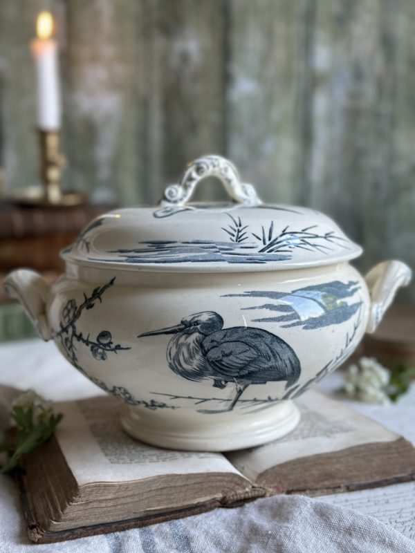 Petite soupière Lunéville aux oiseaux - XIXème