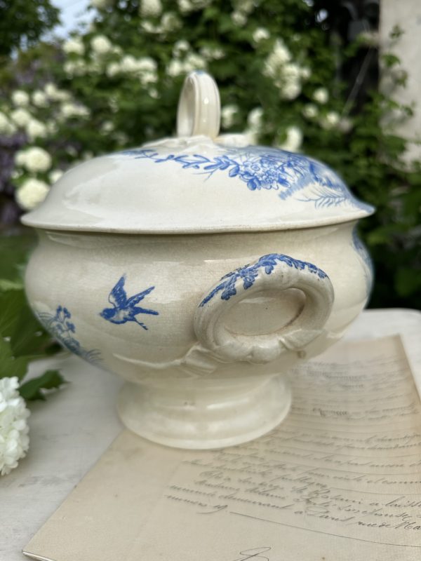 Sublime grande soupière Jules Vieillard Bordeaux modèle Oiseaux - XIXème – Image 5