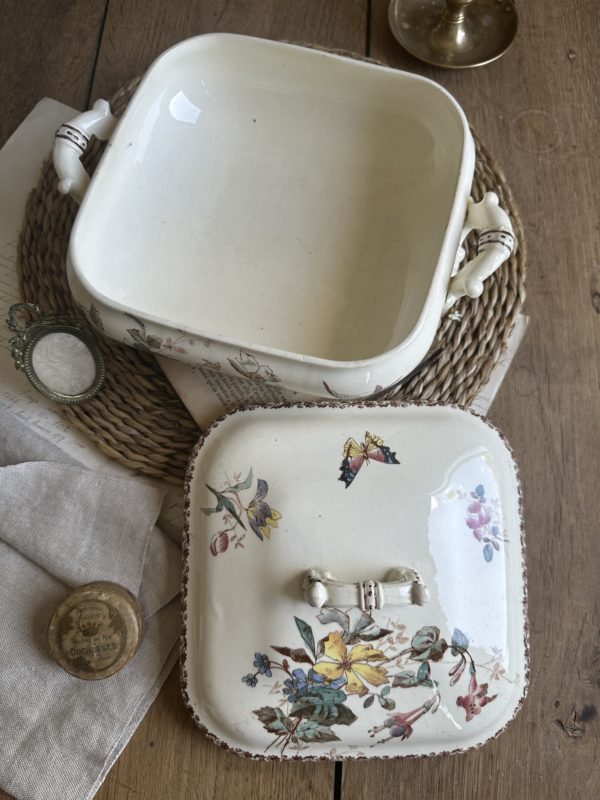 Petite soupière, légumier polychrome Choisy le Roi modèle Sce Français pour E. Bourgeois – Image 5