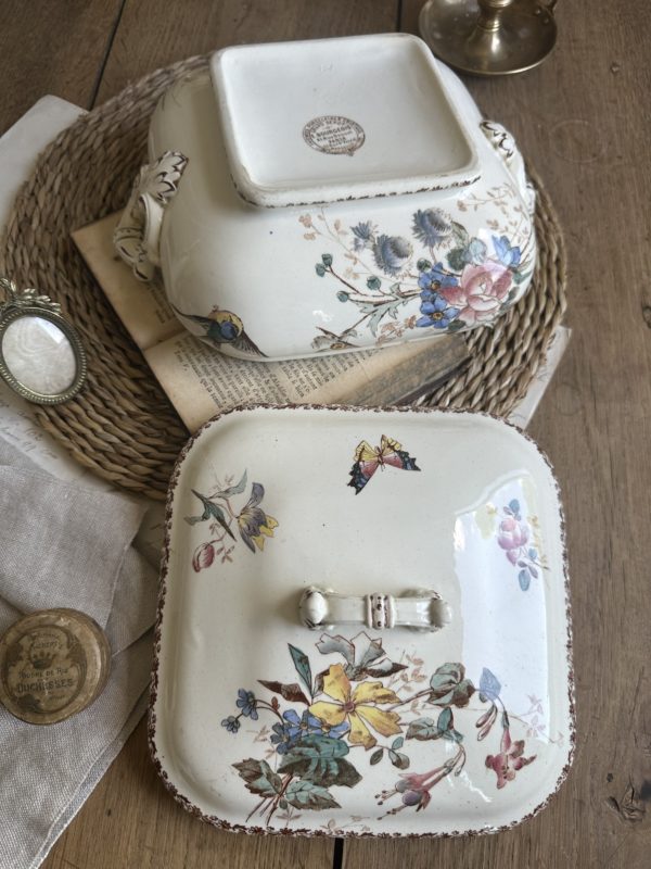 Petite soupière, légumier polychrome Choisy le Roi modèle Sce Français pour E. Bourgeois – Image 4