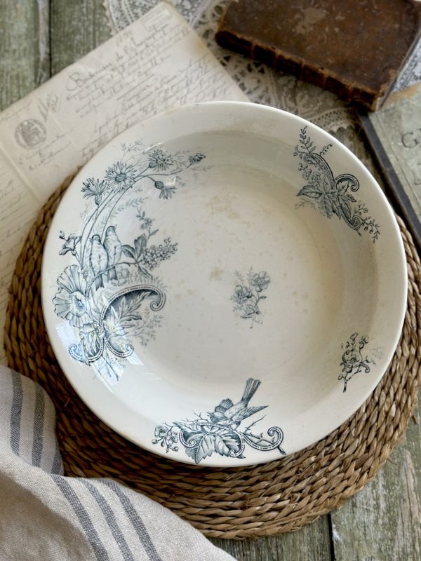 Plat creux / saladier Saint Amant et Hamage modèle aux oiseaux