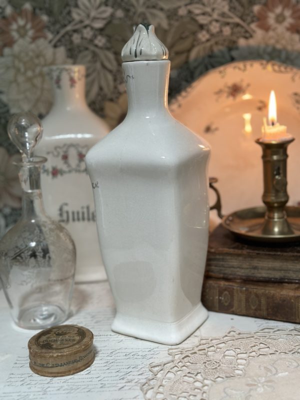 Bouteille / carafe à vinaigre terre de fer polychrome, Longchamp – Image 2