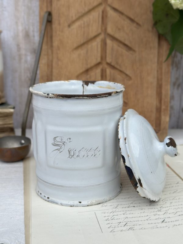 Pot à épices ancien en métal "Sucre" – Image 2