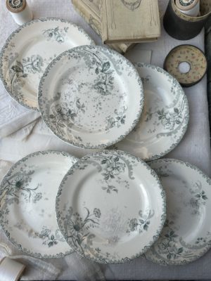 Suite de 6 assiettes à dessert Choisy le Roi modèle Pornic