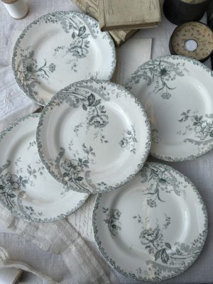 Suite de 5 assiettes à dessert Choisy le Roi modèle Pornic