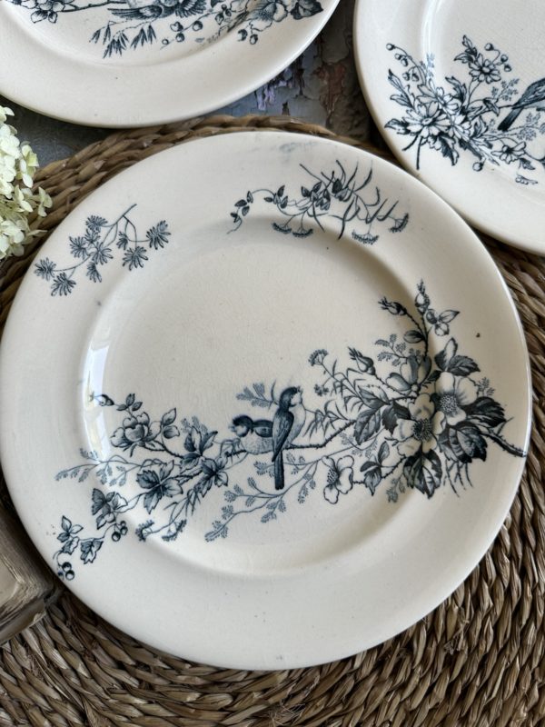 Suite de 4 assiettes à dessert Longwy modèle Mignon – Image 2