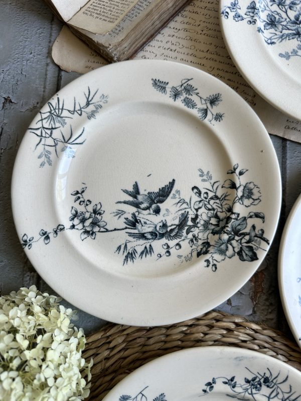Suite de 4 assiettes à dessert Longwy modèle Mignon – Image 3