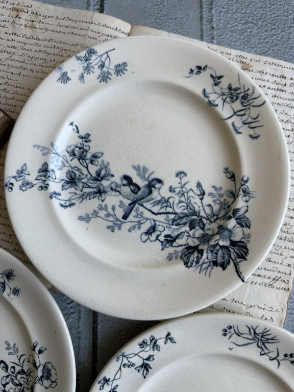 Suite de 4 assiettes à dessert Longwy modèle Mignon – Image 5