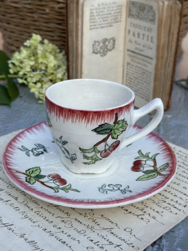 Tasse à café et soucoupe Longwy modèle Montmorency – Image 2