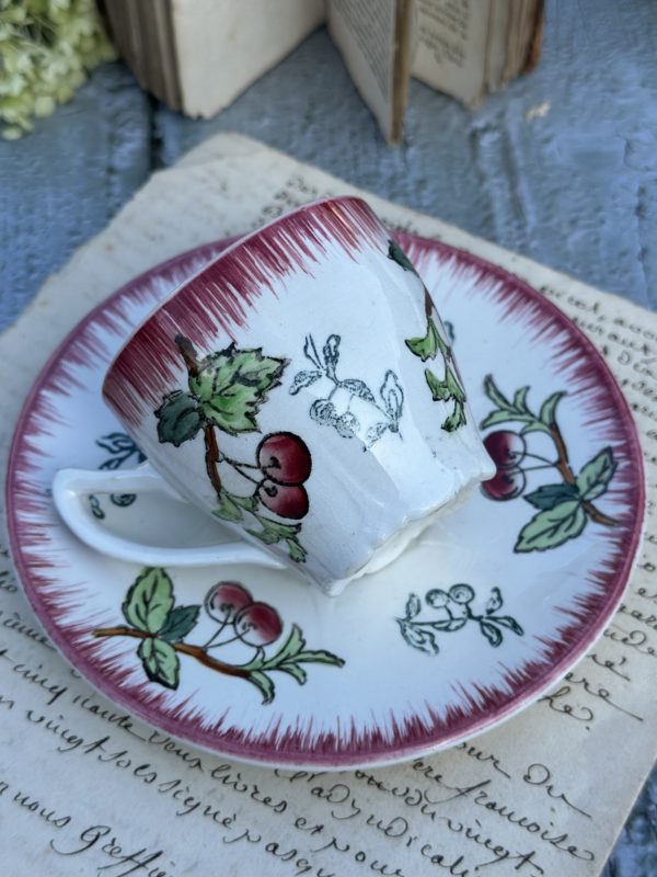 Tasse à café et soucoupe Longwy modèle Montmorency – Image 3