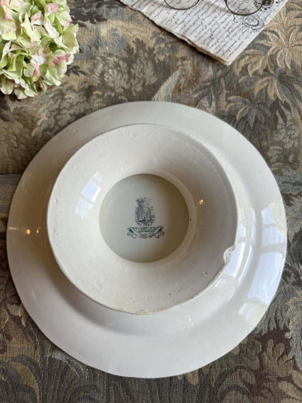 II. Plat piédouche Gien modèle Rinceaux – Image 3