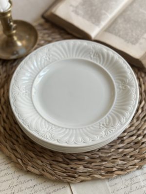 Réservé - suite de 5 assiettes à dessert Creil et Montereau