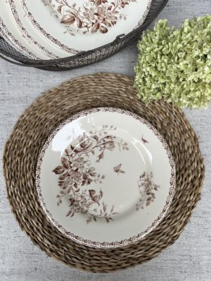 I. Suite de 6 assiettes plates Gien modèle Mai