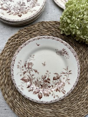 Suite de 6 assiettes à dessert Gien modèle Mai